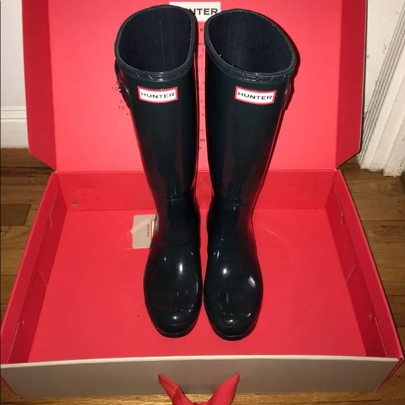 Tall Hunter Gloss Rain boots - Hunter Green - Picture 2 of 11